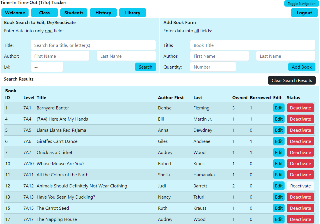 Manage Library Inventory