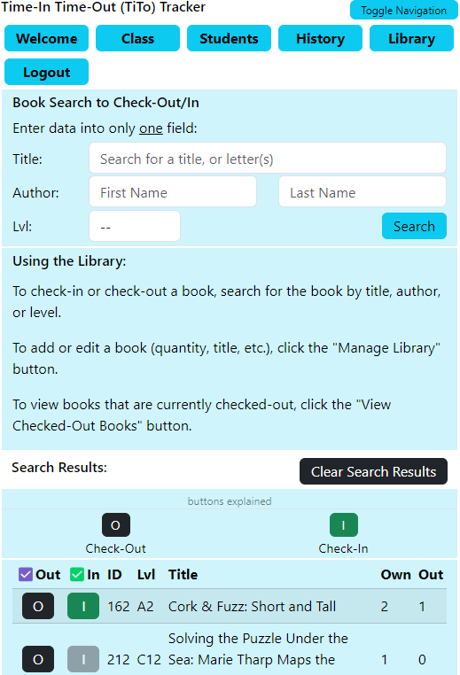 Manage Library Mobile Example